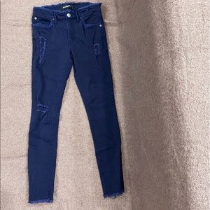 Express Royal blue 4R ankle legging stretch jeans